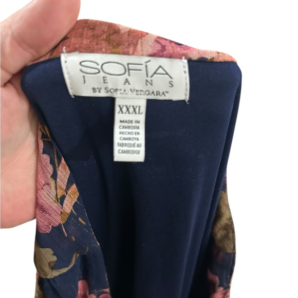 Sofia Jeans Women's Cutout Maxi Dress with sheer Long Sleeves Size 3X - Picture 8 of 9